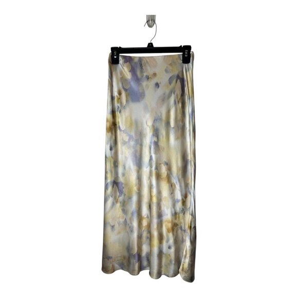 Rails Skirt Women XXS Ivory Satin Floral Diffused Blossom Anya Midi Boho Artsy - Picture 4 of 11